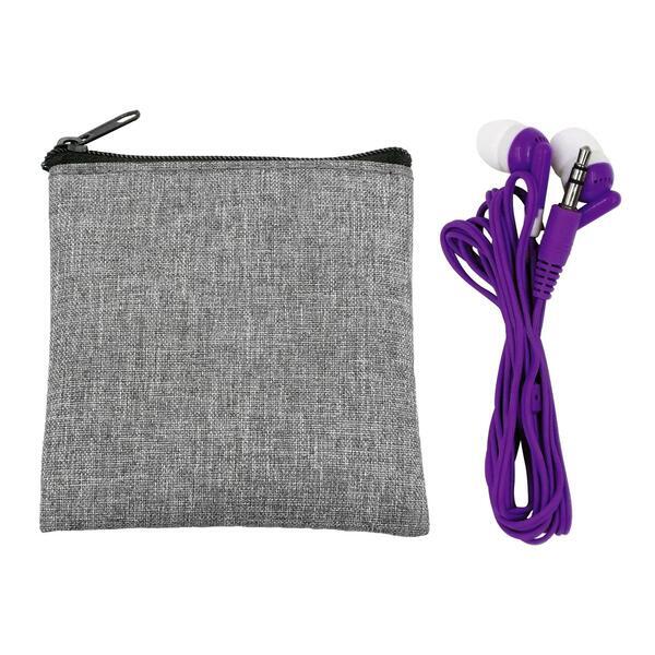 Recycled Pouch & Ear Bud Set