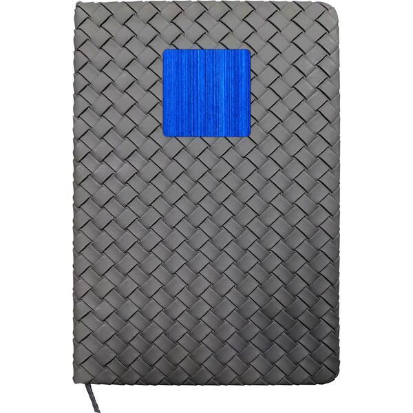 Woven Notebook w/ Metal Accent, 5-1/2" x 8-1/4"