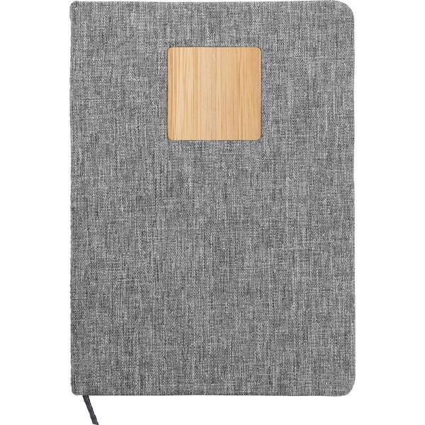 Heathered Recycled Notebook w/ Bamboo Accent, 5-1/2" x 8-1/4"