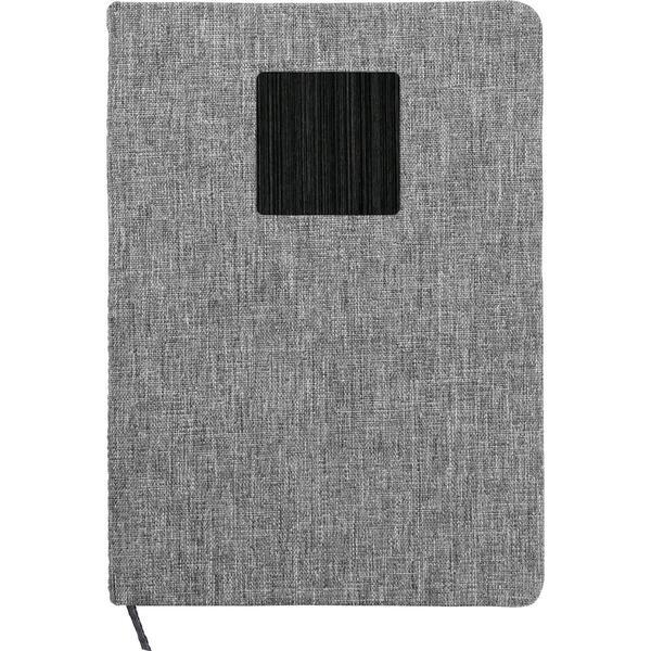 Heathered Recycled Notebook w/ Metal Accent, 5-1/2" x 8-1/4"