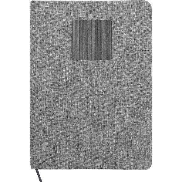 Heathered Recycled Notebook w/ Metal Accent, 5-1/2" x 8-1/4"
