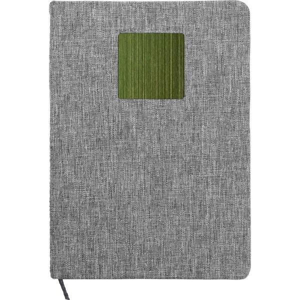 Heathered Recycled Notebook w/ Metal Accent, 5-1/2" x 8-1/4"