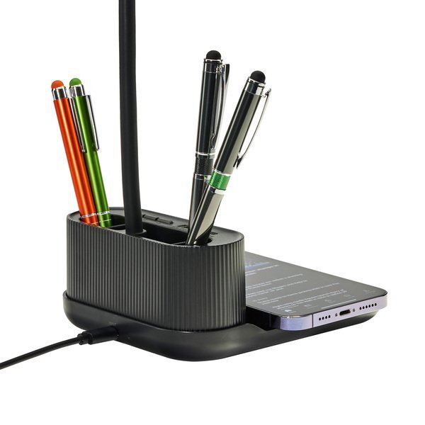 Solantis 15W Wireless Charger, Desk Lamp, Pen Holder & Alarm Clock, 4 in 1