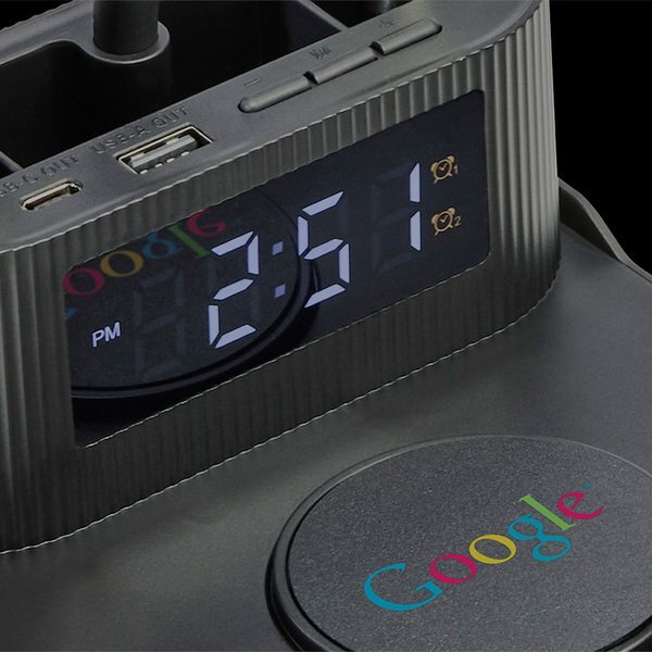 Solantis 15W Wireless Charger, Desk Lamp, Pen Holder & Alarm Clock, 4 in 1