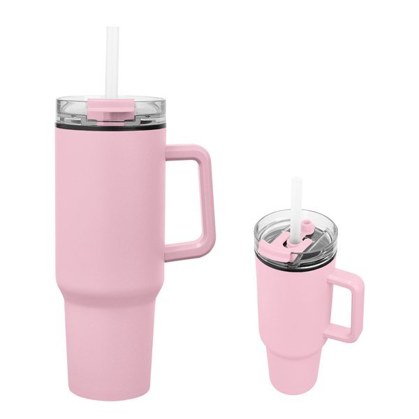 Quest Stainless Steel Tumbler w/ Straw, 40oz.