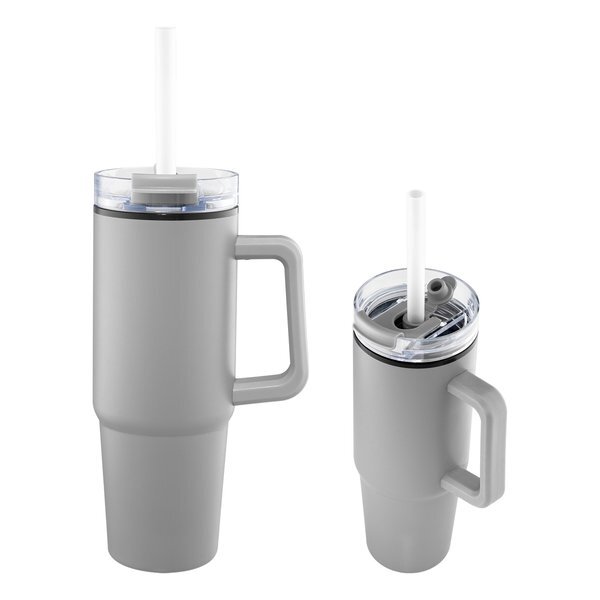 Intrepid Recycled Vacuum Insulated Tumbler w/ Straw, 30oz.