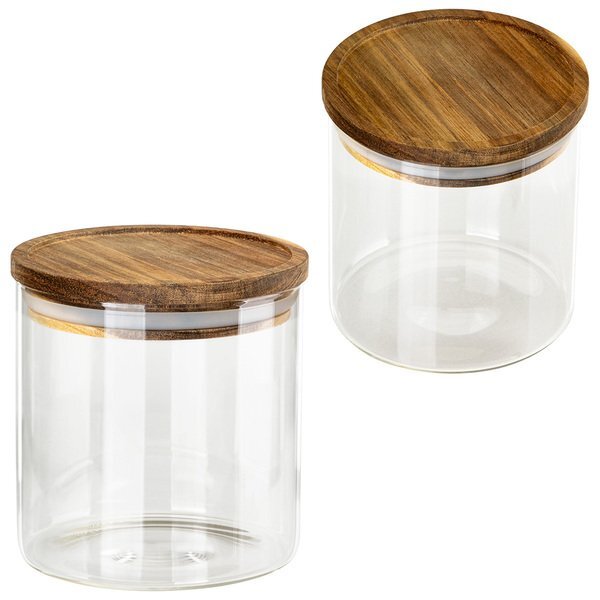 Corsica Glass Canister w/ Acacia Lid, 22oz.