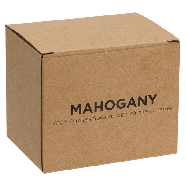 Mahogany FSC® Wireless Speaker w/ Wireless Charger