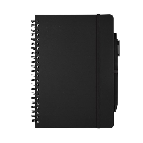Repreve® Recycled Spiral Notebook w/ Pen, 5" x 7"