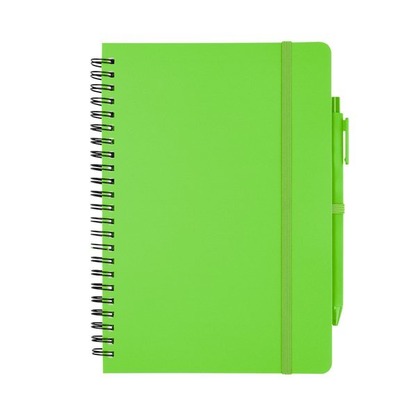 Repreve® Recycled Spiral Notebook w/ Pen, 5" x 7"