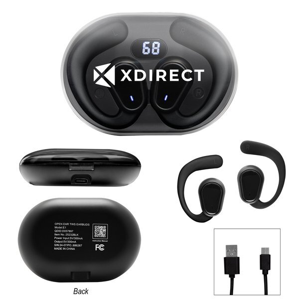 Open Ear TWS Earbuds w/ Charging Case