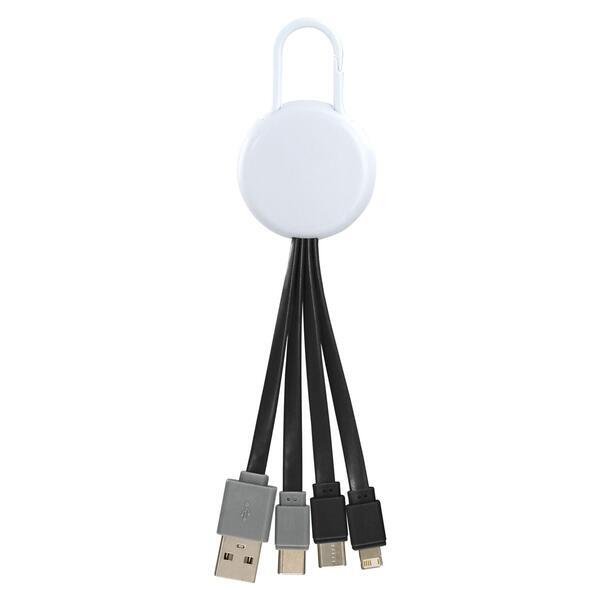 White Vivid Clip Dual Input Charging Cable