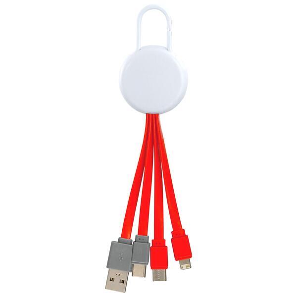 White Vivid Clip Dual Input Charging Cable