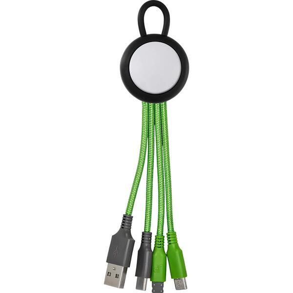 Vivid Loop Dual Input 3-in-1 Colorful Charging Cable