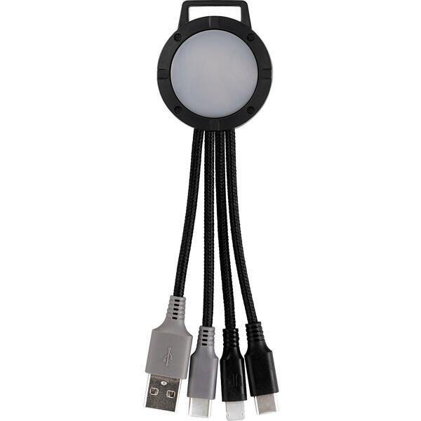 Light Up Two Tone Dual Input 3-in-1 Charging Cable