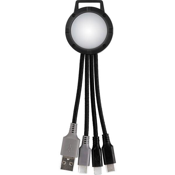Light Up Two Tone Dual Input 3-in-1 Charging Cable