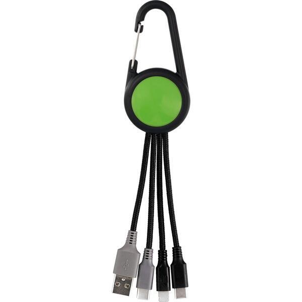 Colorful Dual Input 3-in-1 Carabiner Charging Cable