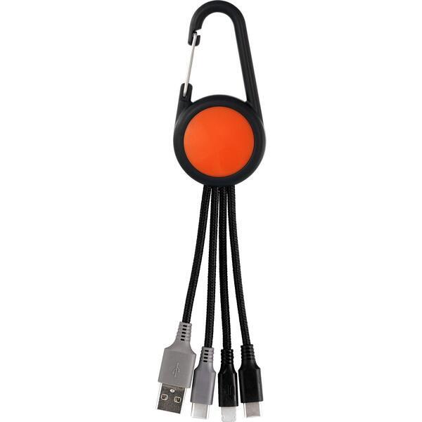 Colorful Dual Input 3-in-1 Carabiner Charging Cable