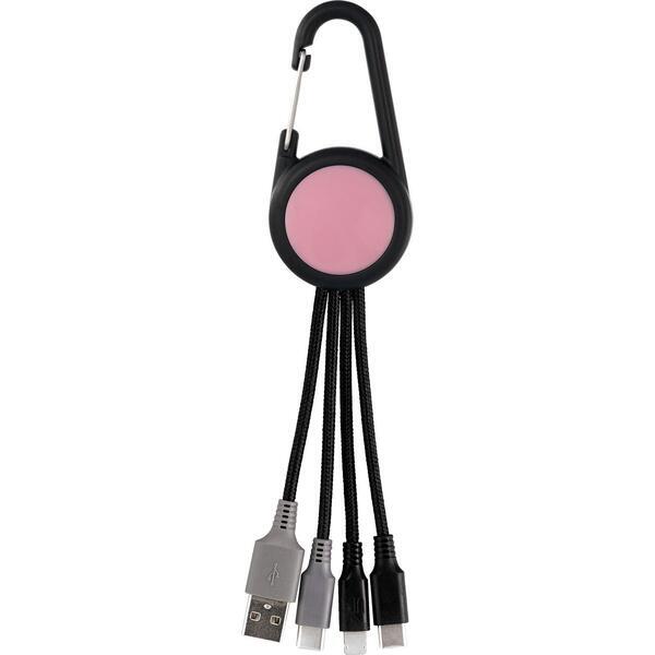 Colorful Dual Input 3-in-1 Carabiner Charging Cable