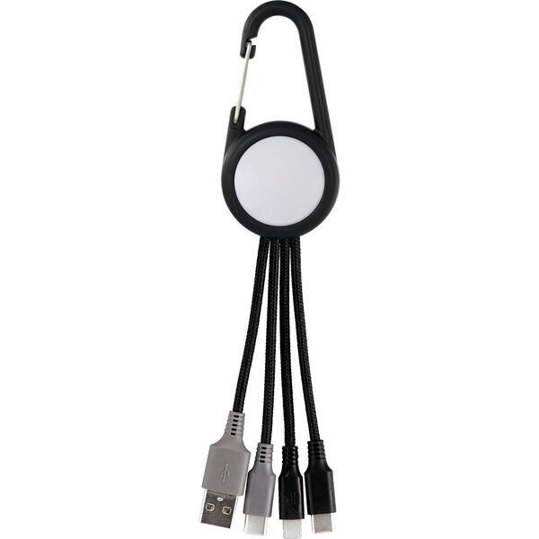 Colorful Dual Input 3-in-1 Carabiner Charging Cable