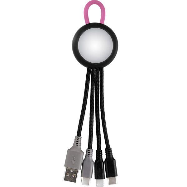 Clearview Light Up Loop Dual Input 3-in-1 Charging Cable