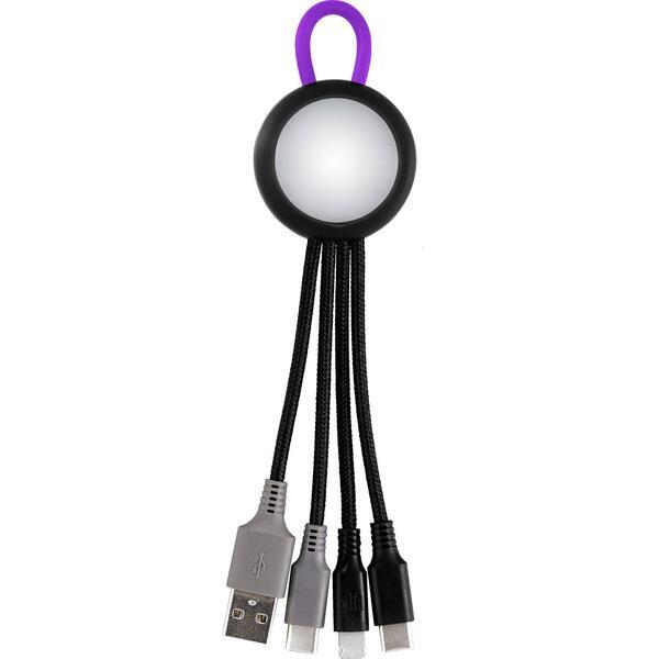 Clearview Light Up Loop Dual Input 3-in-1 Charging Cable