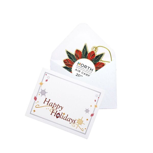 Modern Poinsettia Metal Holiday Ornament
