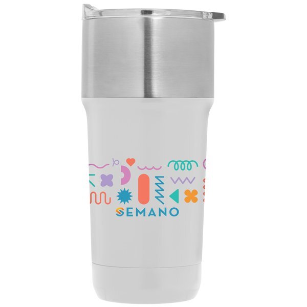 Optimus Double Wall Recycled Stainless Tumbler with Ceramic Interior, Full Color, 20oz.