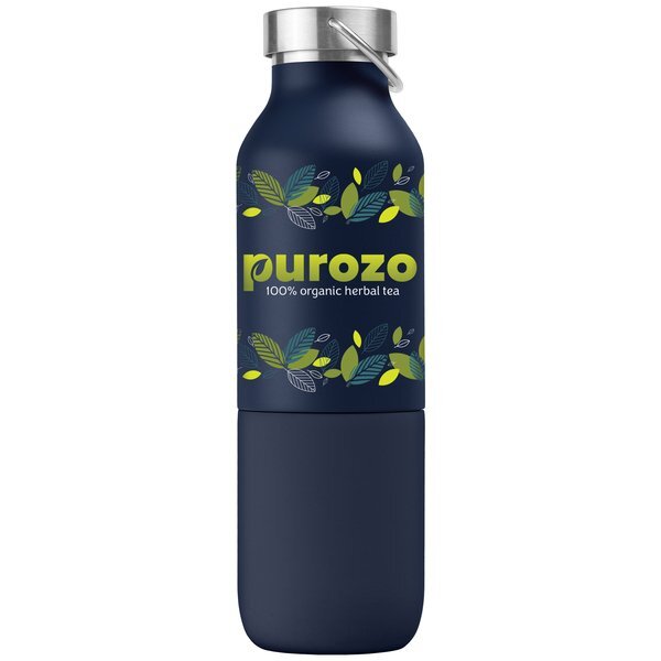 Freya Duo 2-in-1 Double Wall Recycled Stainless Steel Bottle, Full Color, 20oz.