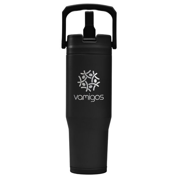 Polar Duo Double-Wall Recycled Stainless Steel Tumbler with Storage Base, Laser Engraved, 32oz.