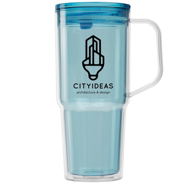 Polar Crystal Recycled Double Wall Tumbler with Straw, 32oz.