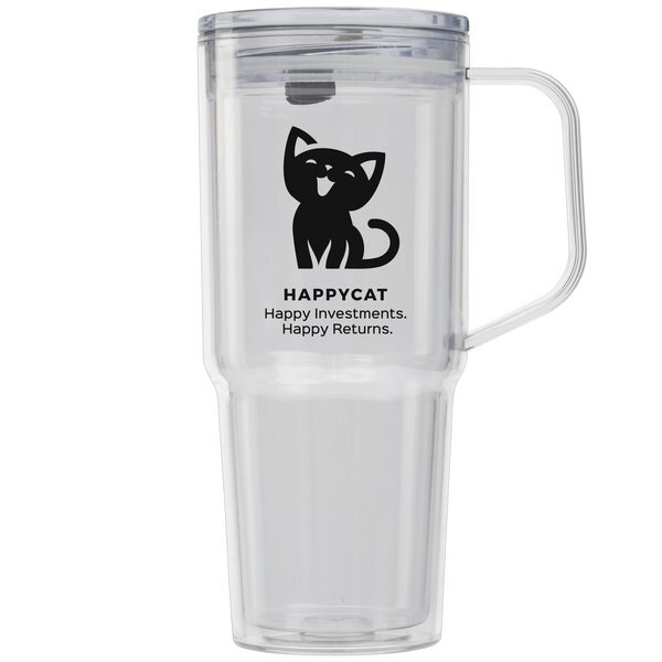 Polar Crystal Recycled Double Wall Tumbler with Straw, 32oz.