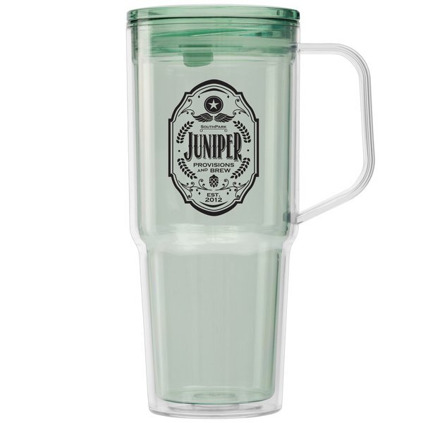 Polar Crystal Recycled Double Wall Tumbler with Straw, 32oz.