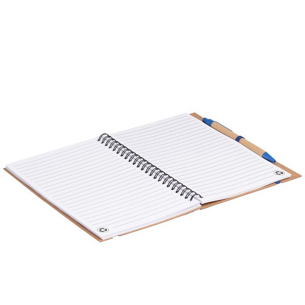Kraft Hard Cover Spiral Notebook with Pen, Full Color