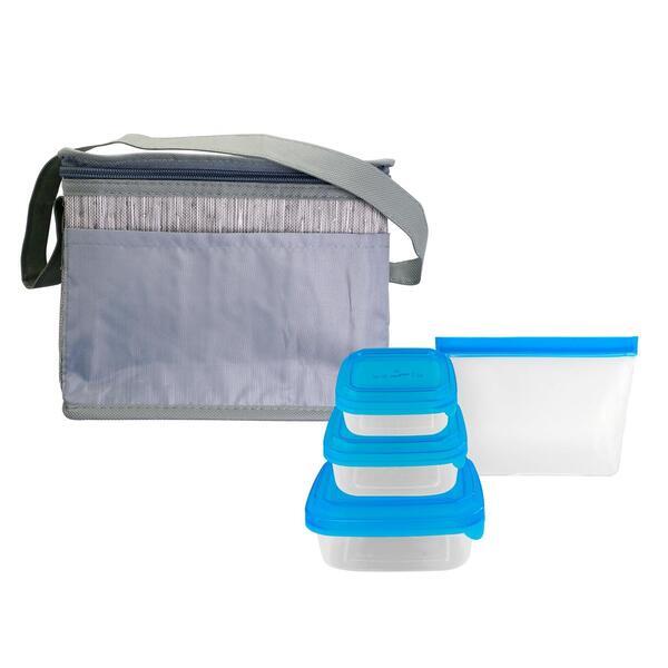 Gray Graph Portion Control Reusable Lunch Set