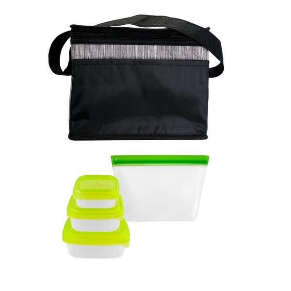 Black Graph Portion Control Reusable Lunch Set