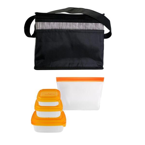 Black Graph Portion Control Reusable Lunch Set