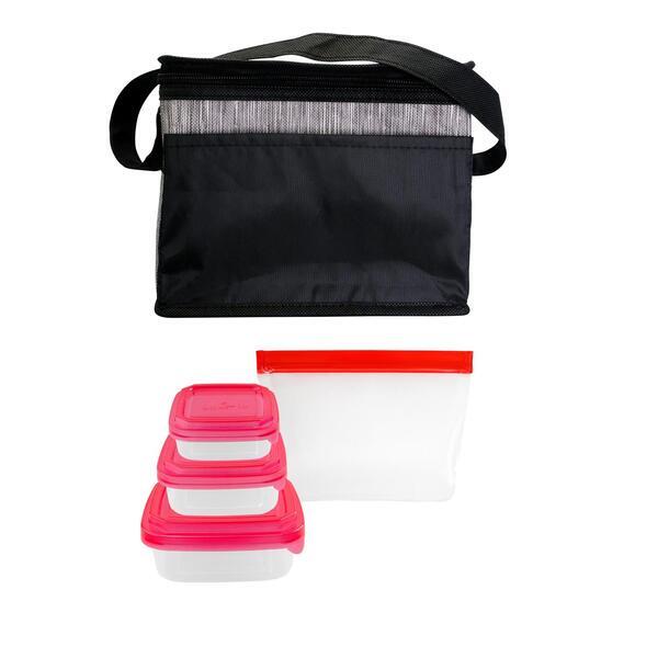 Black Graph Portion Control Reusable Lunch Set