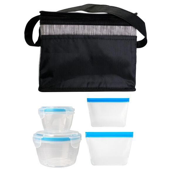 Black Graph Nested Bagged Lunch Set