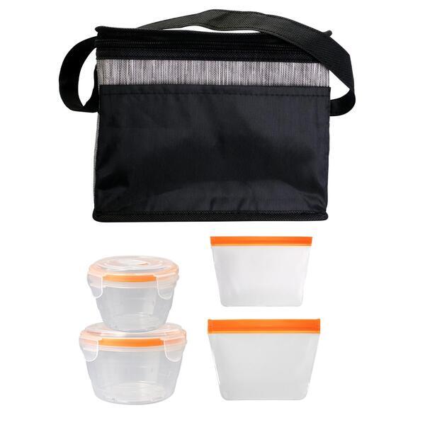 Black Graph Nested Bagged Lunch Set