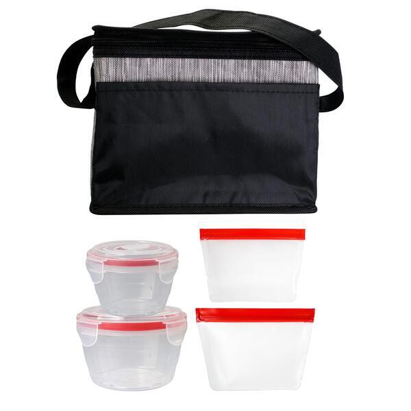 Black Graph Nested Bagged Lunch Set