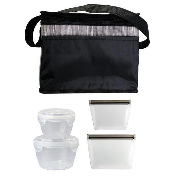 Black Graph Nested Bagged Lunch Set