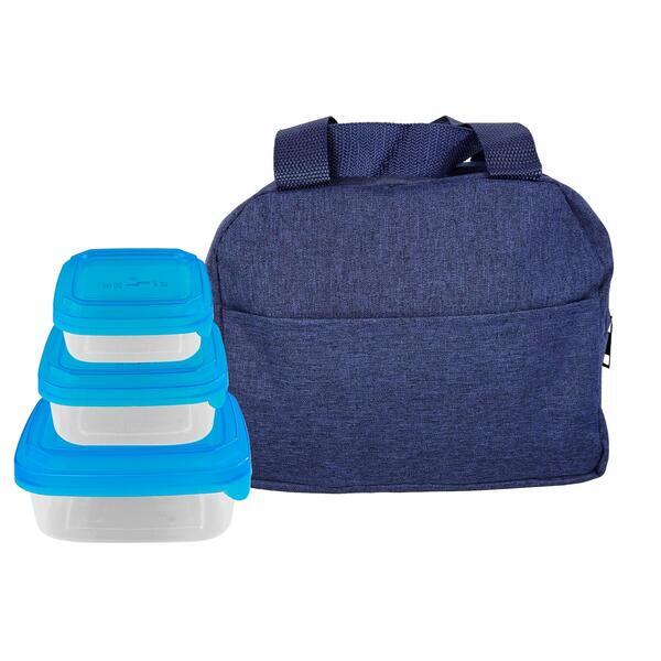 Portion Control Heathered Cooler & Lunch Container Kit