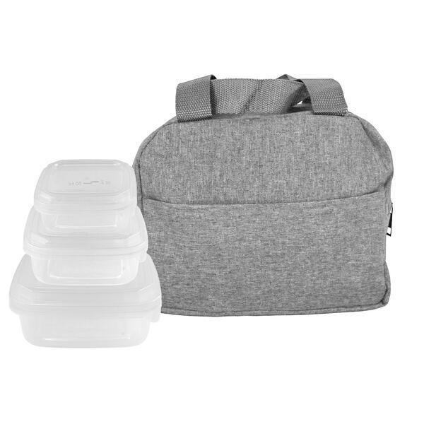 Portion Control Heathered Cooler & Lunch Container Kit