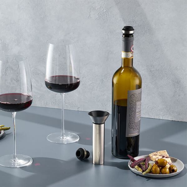 Rabbit® Vacuum Wine Saver & Preserver w/ Two Stoppers