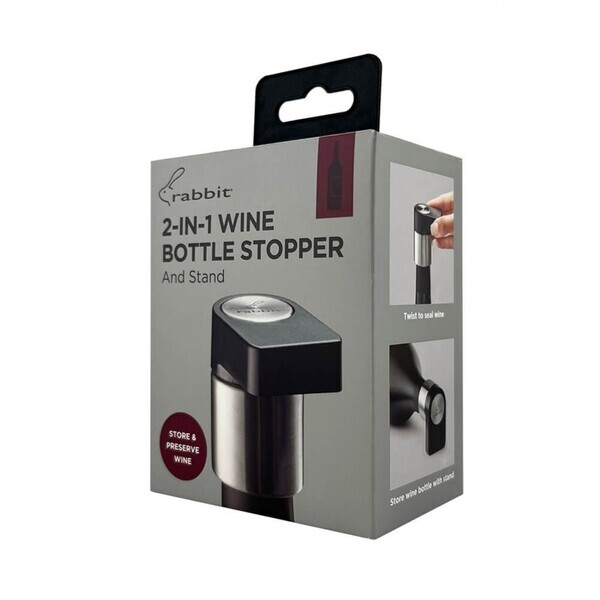 Rabbit® Wine Bottle Stopper & Stand