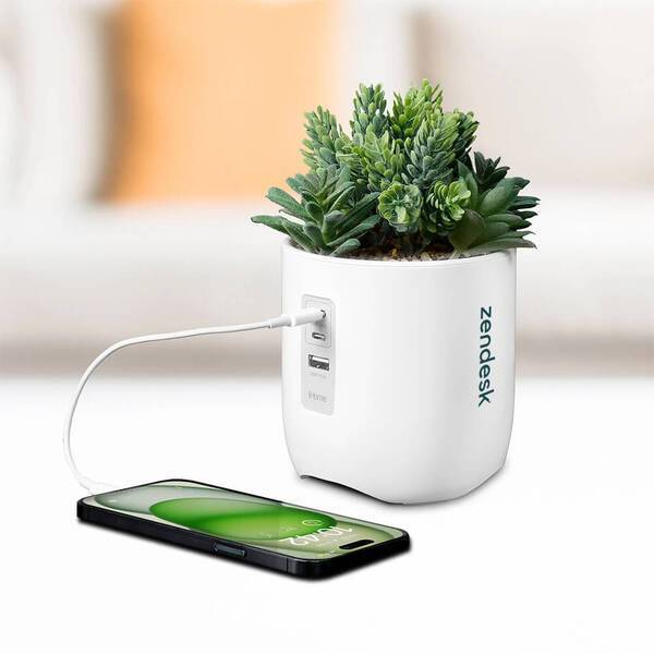 iHome® Faux Succulent USB Charging Station