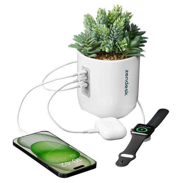 iHome® Faux Succulent USB Charging Station