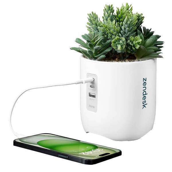 iHome® Faux Succulent USB Charging Station