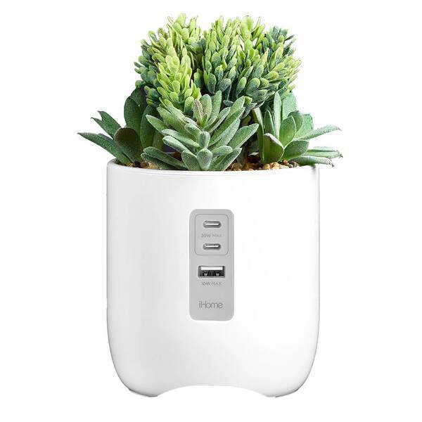 iHome® Faux Succulent USB Charging Station